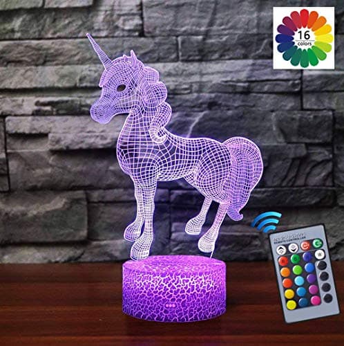 Unicorn Night Light for Kids, Best Christmas Gifts for Girls, 7 Colors Change with Remote and Timing. Birthday Gifts for Kids