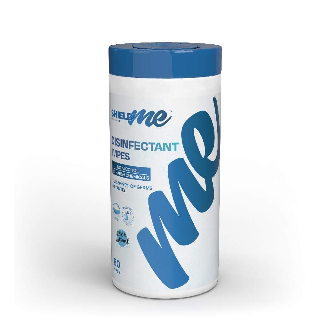 SHIELD me Disinfecting Wipes, 100% Natural - 80 Wipes Cannister
