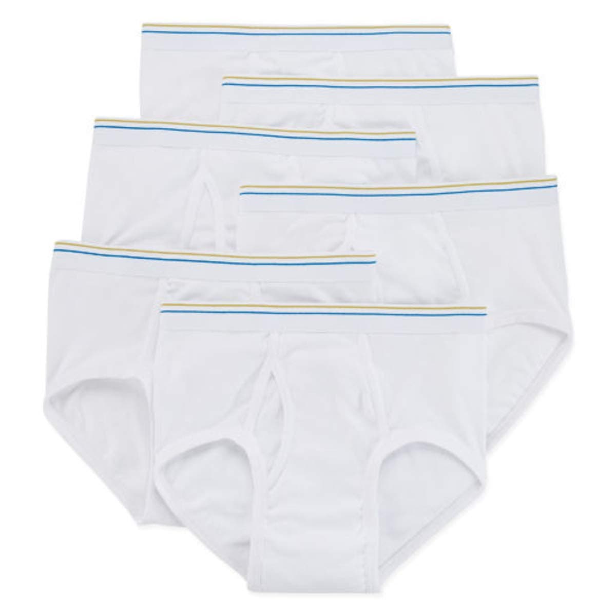 6 Pair Blended Cotton Full-Cut Briefs (X-Large) White