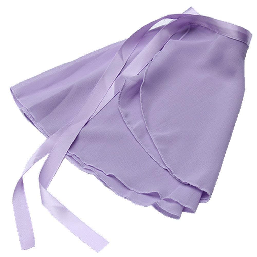 GUCABEGirls Ballerina Sheer Wrap Ballet Tutu Dress Child Dance Skate Over Scarf Dancewear with Tie Waist Chiffon Dance Skirts