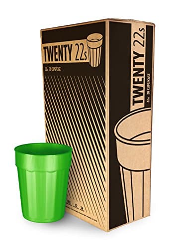 CC-22FC-C31779-20 Plastic Fluted Cup, 22 oz Capacity, Pearlescent Green (Pack of 20)
