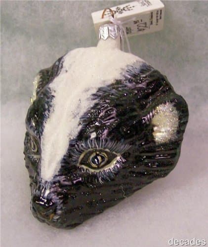 Slavic Treasures "Skunk Head" Decorative Blown Glass Ornament #00-195-A