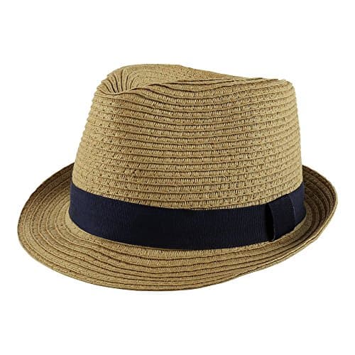 PEAK 2 PEAKUnisex Kids Straw Trilby Fedora Cap Felt Fedora Hat Short Brim Sunhat