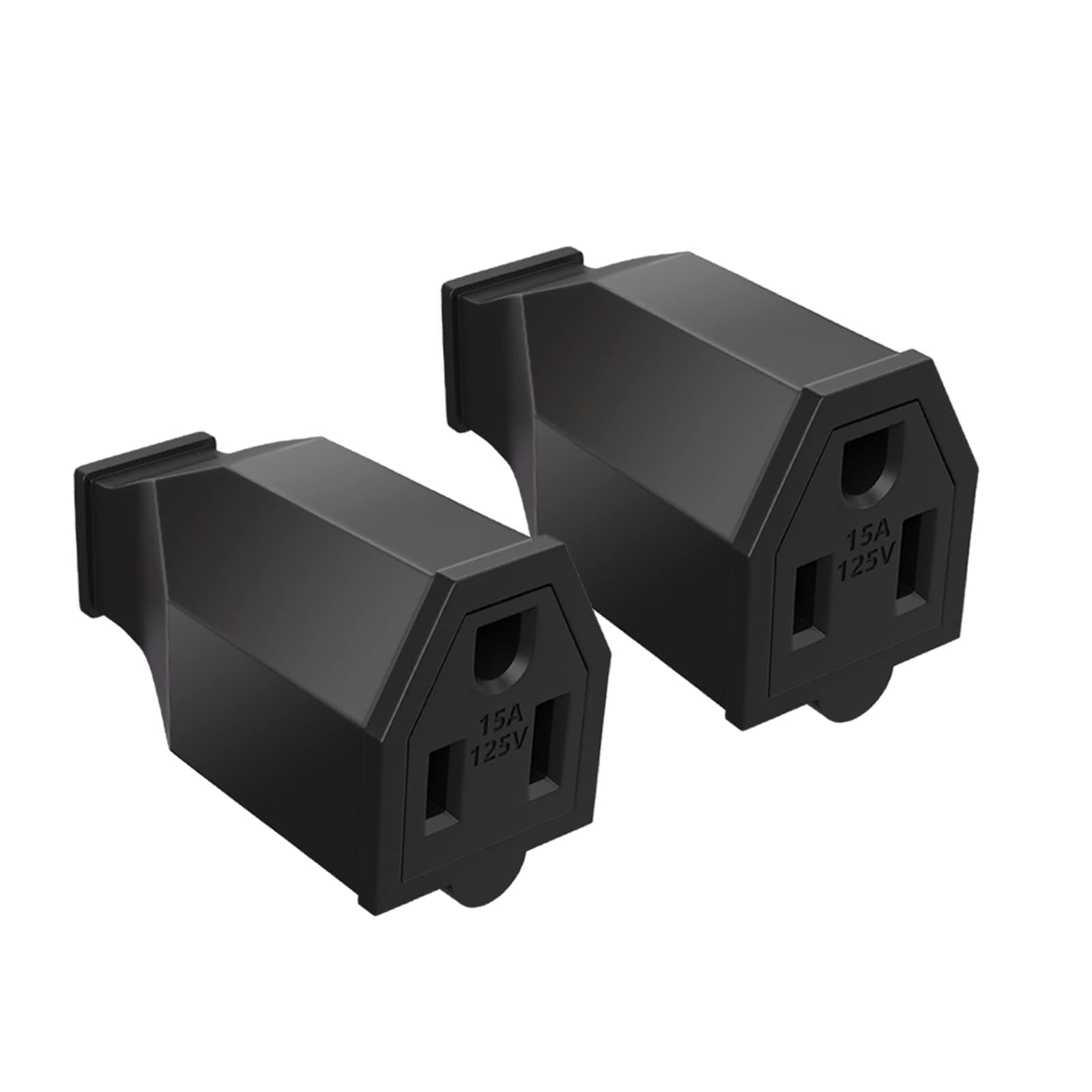 STARELO Extension Cord Ends 125V 15A 2Pole 3Wire Female Straight Blade Plug Replacement Electrical Connector End 2 PCS (Female)