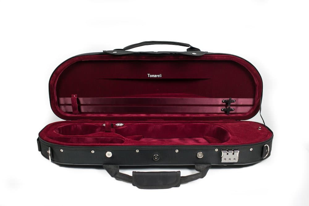 Tonareli Violin Case 4/4 - Ultralight BURGUNDY - AUTHORIZED DEALER