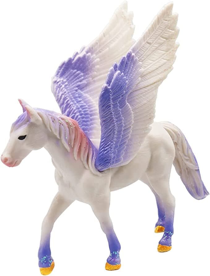 Doyomtoy Unicorn Toy Figure Winged Unicorn Figure Model, Realistic PVC Animals Models Figurines, for Crafts Accessories, Children Party Presentsi