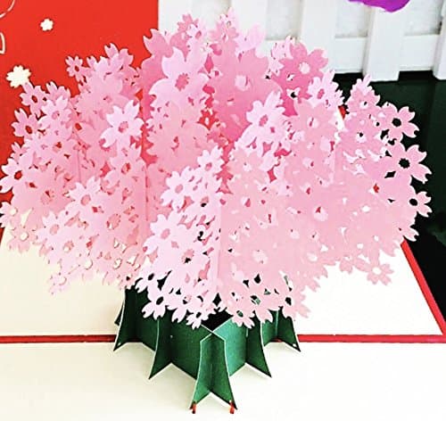 Cherry Blossom Pop Up Card -3D Card, Thank You Cards For Birthday Cards, Anniversary, Father's Day Card, Baby Shower Card, Graduation Cards, Thanksgiving Card, Christmas Card, Greeting Cards (15x15)