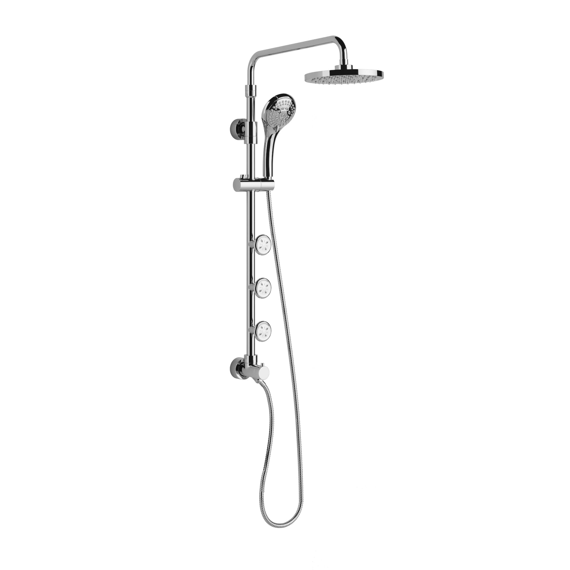 Lanikai Rain Shower Head with Handheld Spray Combo - 1028-CH, Polished Chrome - 8" Rain Showerhead with Handheld Sprayer, 3 Spray Jets, 5-Function Rainfall Shower Head with Hose, 2.5 GPM