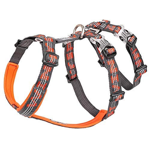 Chai's Choice - Premium No-Pull Dog Harness - Double H Trail Runner, 3M Reflective Vest for Dogs (X-Large, Orange/Gray)