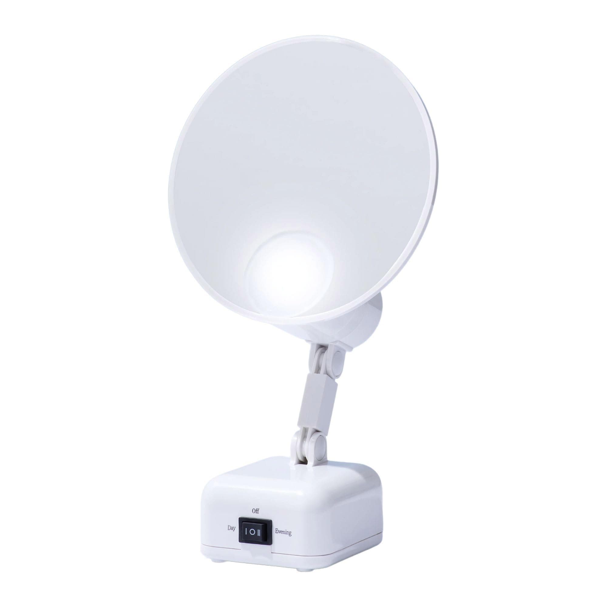 Floxite FL-615-2 15X magnifying mirror with light, Lighted travel makeup mirror with light and magnification, Round, LED, Tabletop, Portable vanity mirror for desk bathroom, electric plug in, personal