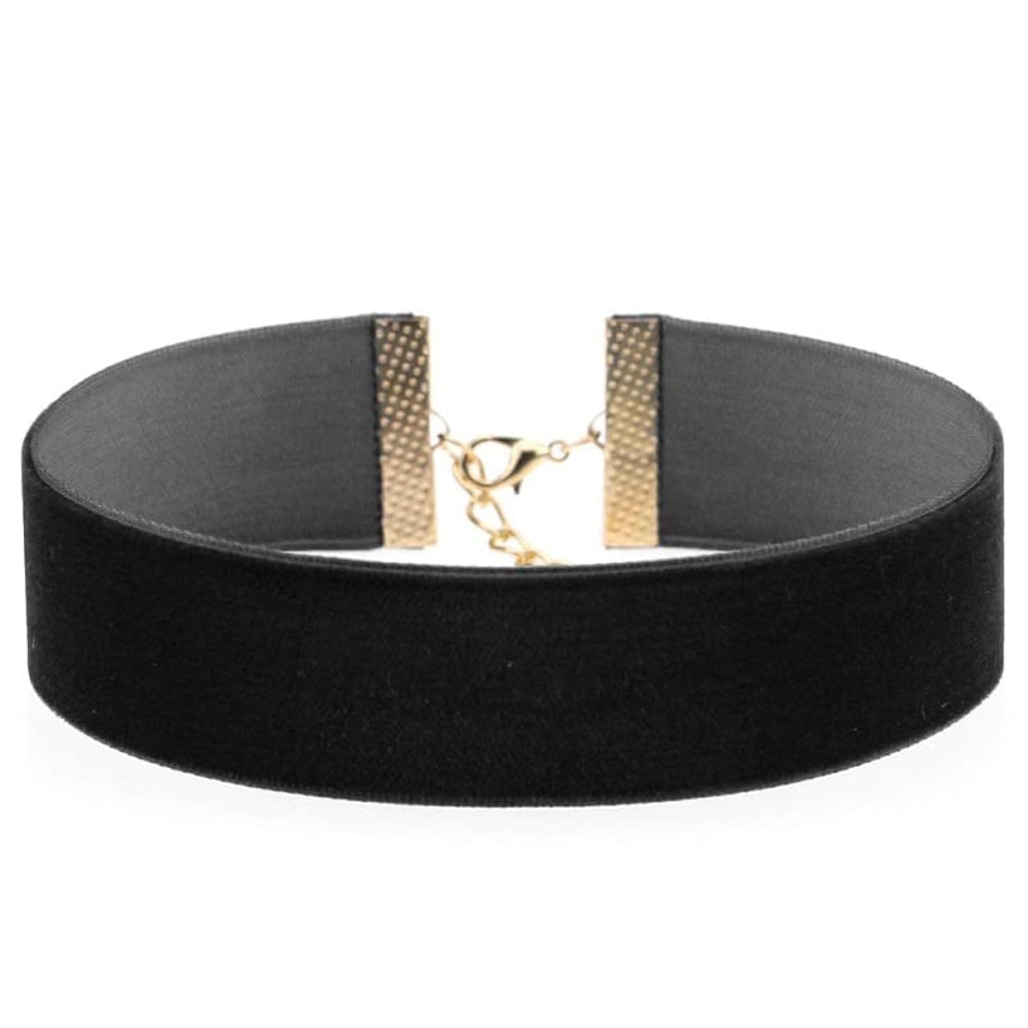 Thick Black Choker Velvet Plain Collar Wide Necklace Gothic Jewelry Gift (0.8") (0.8")