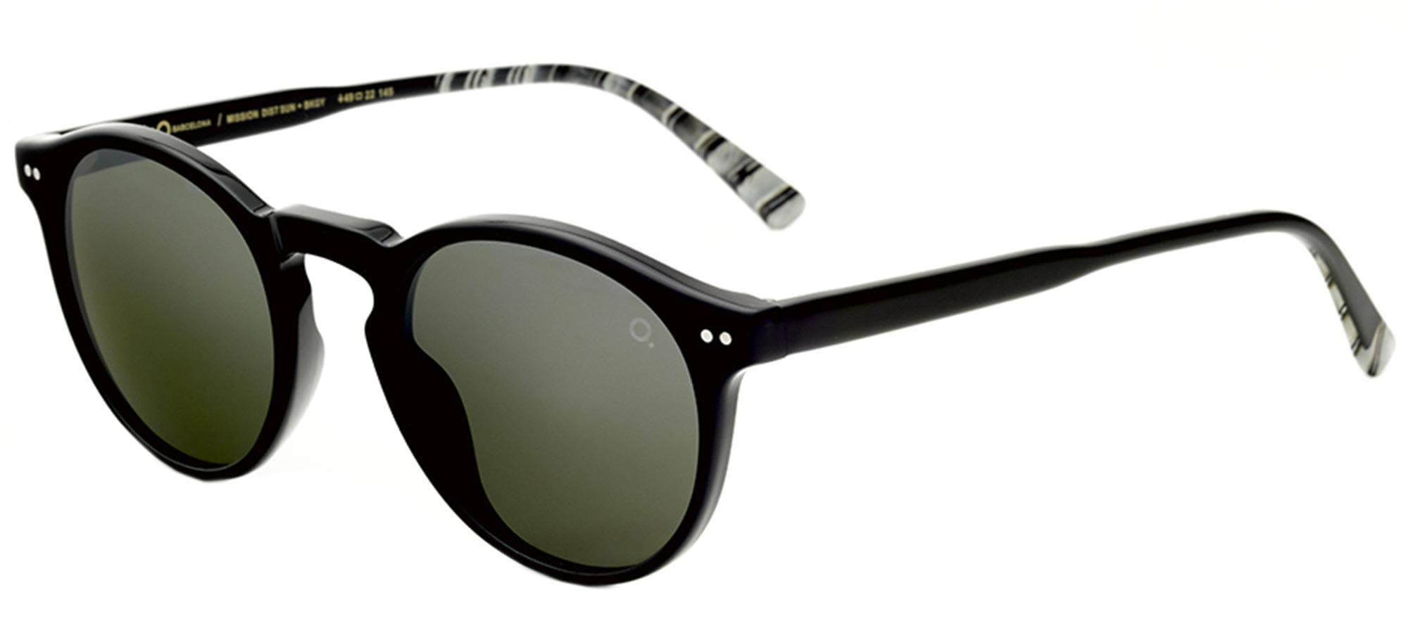 Etnia Barcelona sunglasses (MISSIONDISTRICT BKGY) Shiny Black - Grey green Gradient lenses