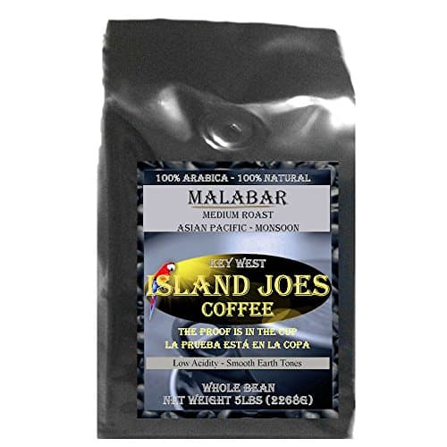Island Joes Indian Monsoon Malabar Whole Bean Coffee Medium 5 LBS