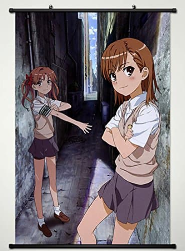 Wall Scroll Poster Fabric Painting for Anime Misaka Mikoto & Shirai Kuroko 225 L