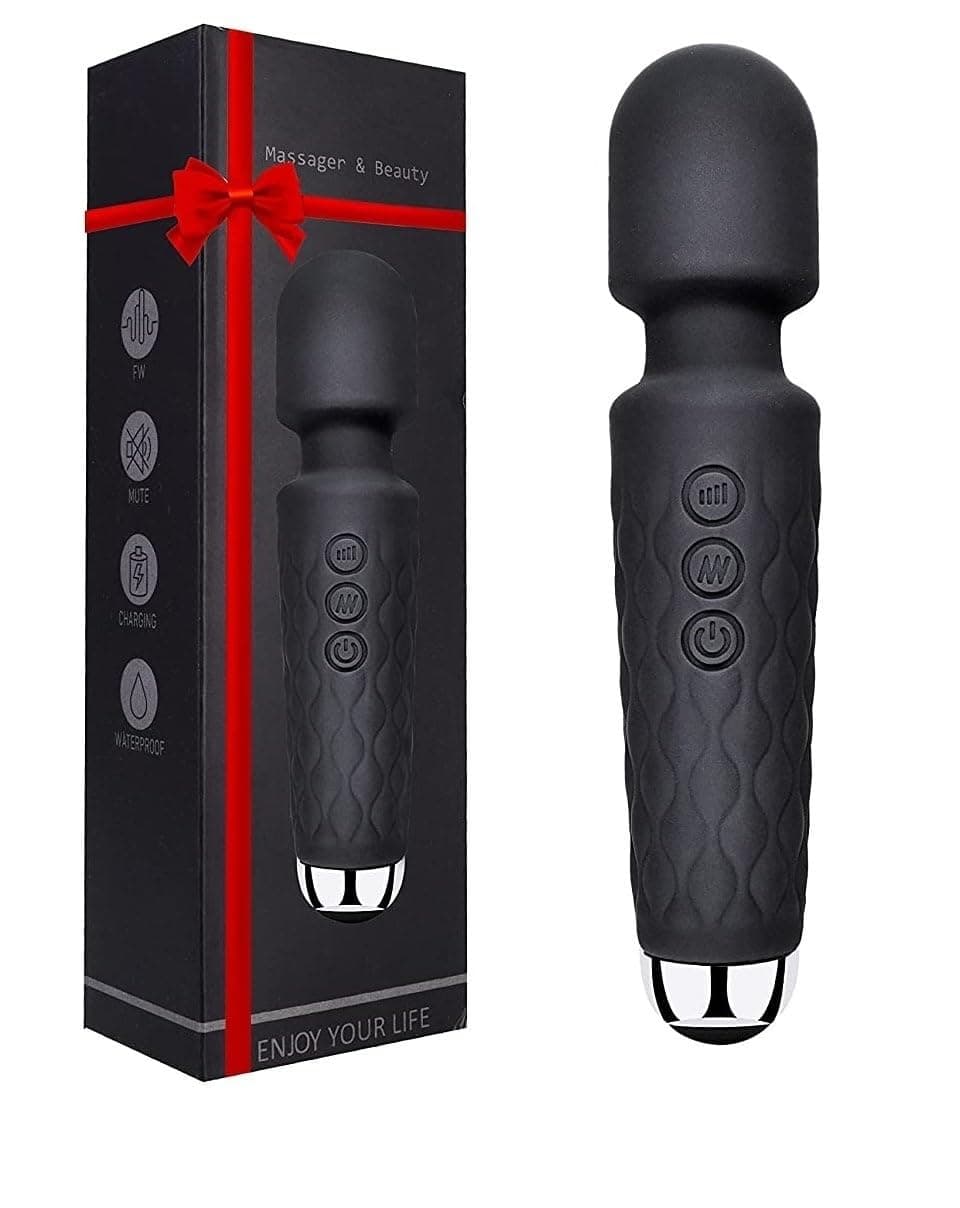 Personal Electric Body Massager 20+ Vibration Modes, 1-year Warranty, Rechargeable, Handheld, Cordless, Waterproof, for Women and Men, Flexible Head for Targeted Compression (Multi)
