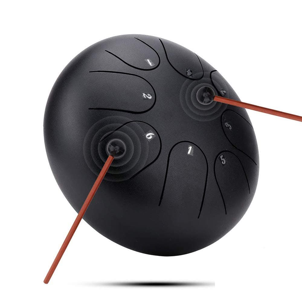 Steel Tongue Drum, 8 Inch 8-Tone F Key Pan Hand Drum, Compact Percussion Instrument with Mallets & Carry Bag for Meditation, Yoga and Zen, Christmas Gift