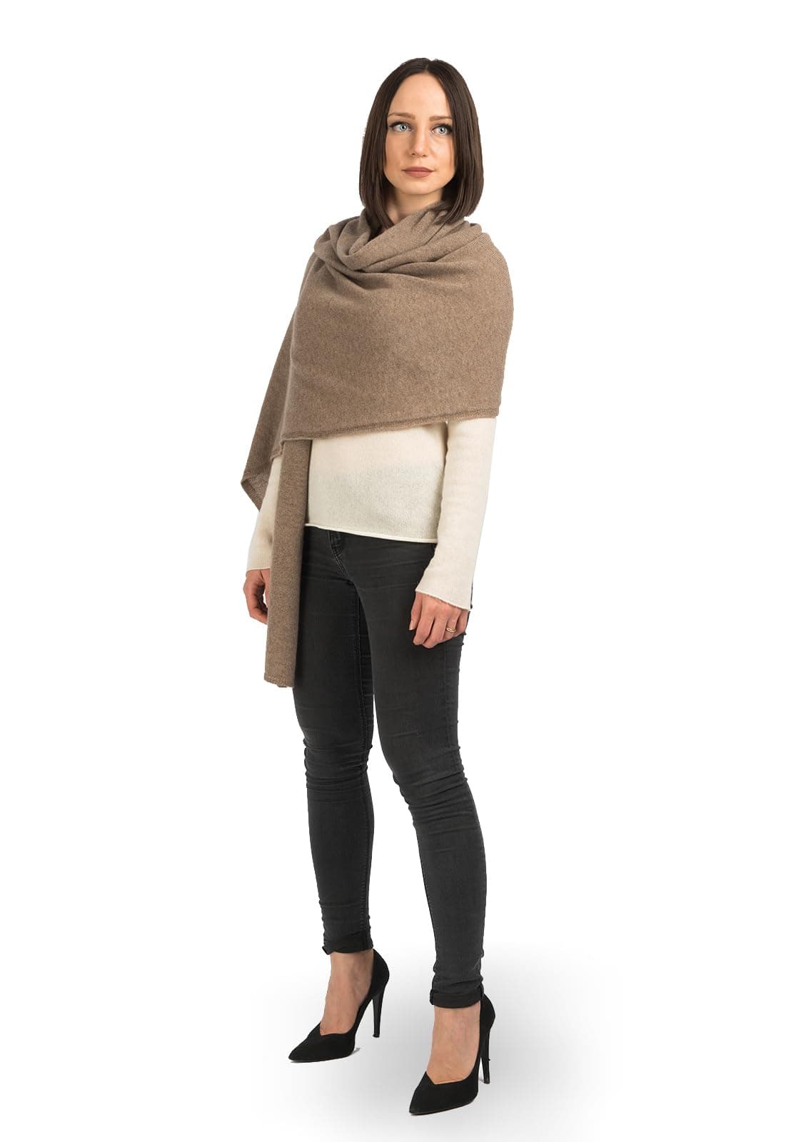 Women's 100% Cashmere Stole (24"x81") - Soft Wrap Shawl - Luxury Gift - Made in Italy