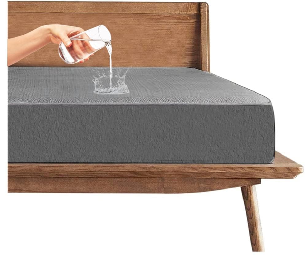 Trance Cotton Feel Terry Ultra Soft Waterproof Mattress Protector | Breathable - Hypoallergenic Mattresses Cover (72x48 inch | 6x4 feet, Grey - Pack of 1)