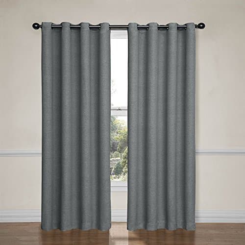 Eclipse Bobbi Thermal Insulated Single Panel Grommet Top Darkening Curtains for Living Room, 52 in x 84 in, Pewter