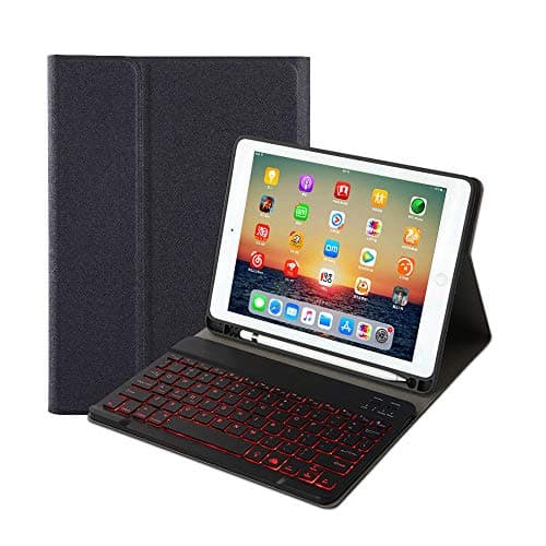 for iPad 8th Generation (2020)/7th Generation(2019) 10.2 inch Keyboard Leather Case,7 Colors Backlit Removable Slim Lightweigh Folio Cover Wireless Bluetooth Keyboard for iPad 10.2" (Black)