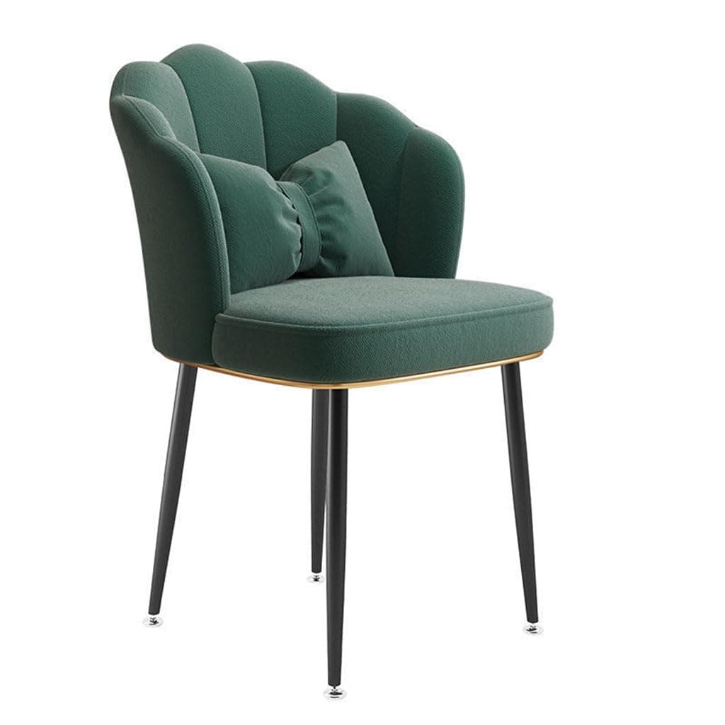 GJAGXQ Upholstered Dining Chairs Modern Side Chair with Metal Legs with BackLounge Chair Armless Makeup Chairs for Kitchen Dining Living Room(Color:Green)