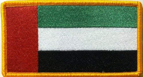 United Arab Emirates UAE Flag Patch Embroidered with Hook & Loop Morale Patriotic Travel Shoulder Gold Border Emblem #2