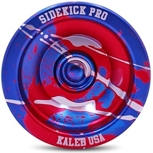 Blue Red Silver Splashes Yo-Yo Professional Aluminum Sidekick Pro YoYo by Kaleb USA