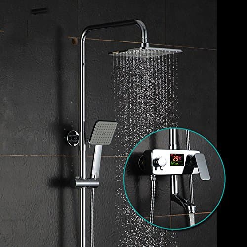 Premium full copper shower set shower faucet hot cold shower smart digital constant temperature shower