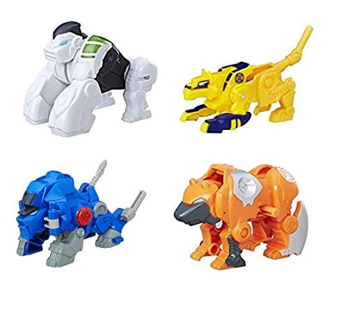 Set of 4 Transformers Rescue Bots - Valor The Lion, Swift The Cheetah, Sequoia and Silverback The Gorilla