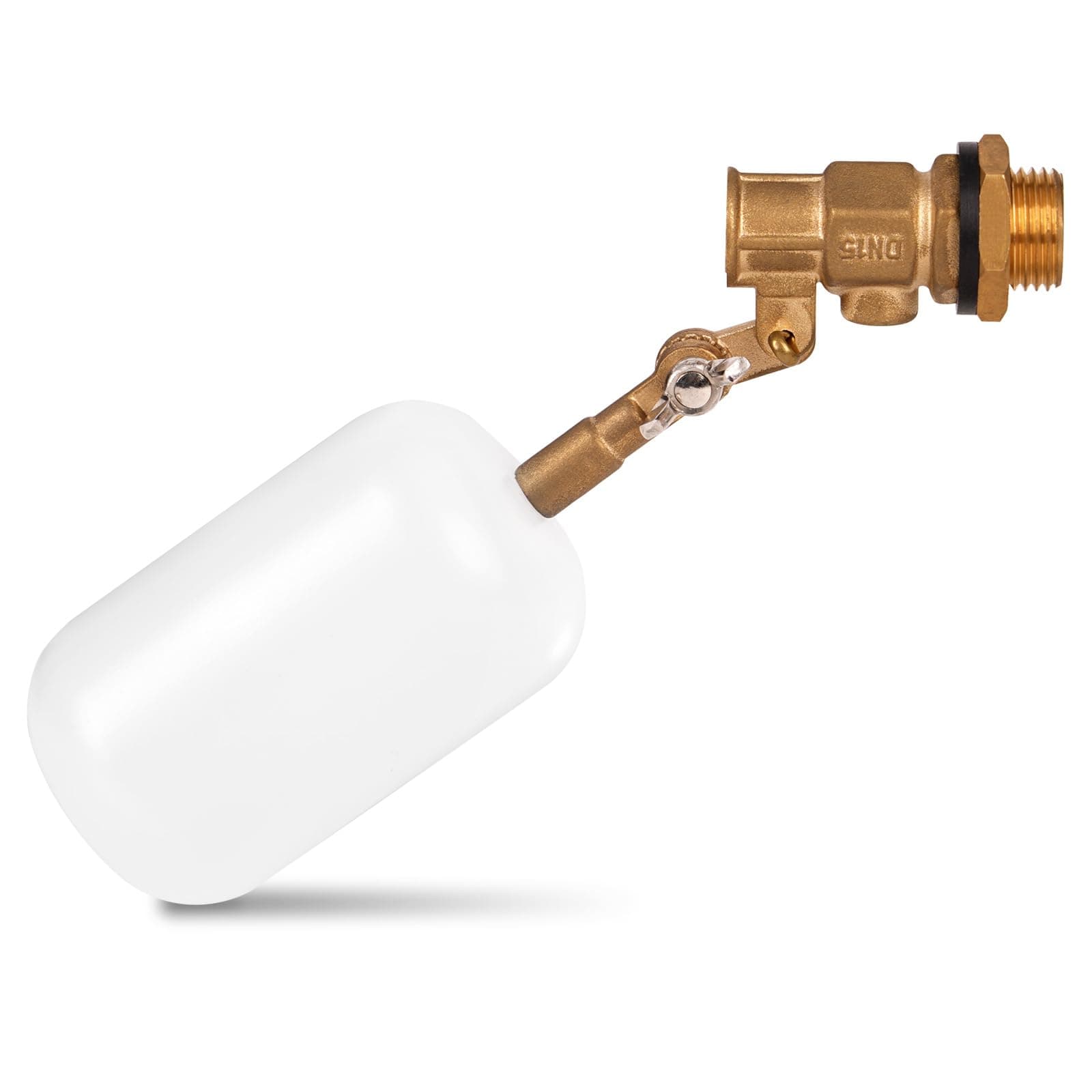 Float Valve 1/2 Inch,Automatic Fill Float Valve for Fountain/Pool/Water Tank/Water Trough,Brass Mini Float Ball Valve with Adjustable Arm Water Level Control