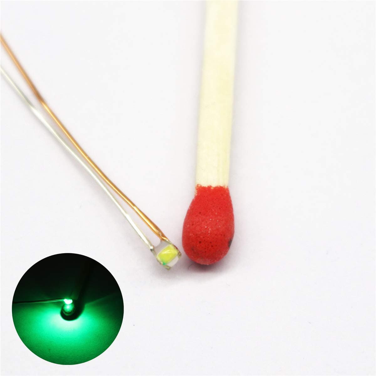 50pcs Pre-soldered Micro Litz Wired Leads Green SMD Led 0603 + Muti-Resistor New