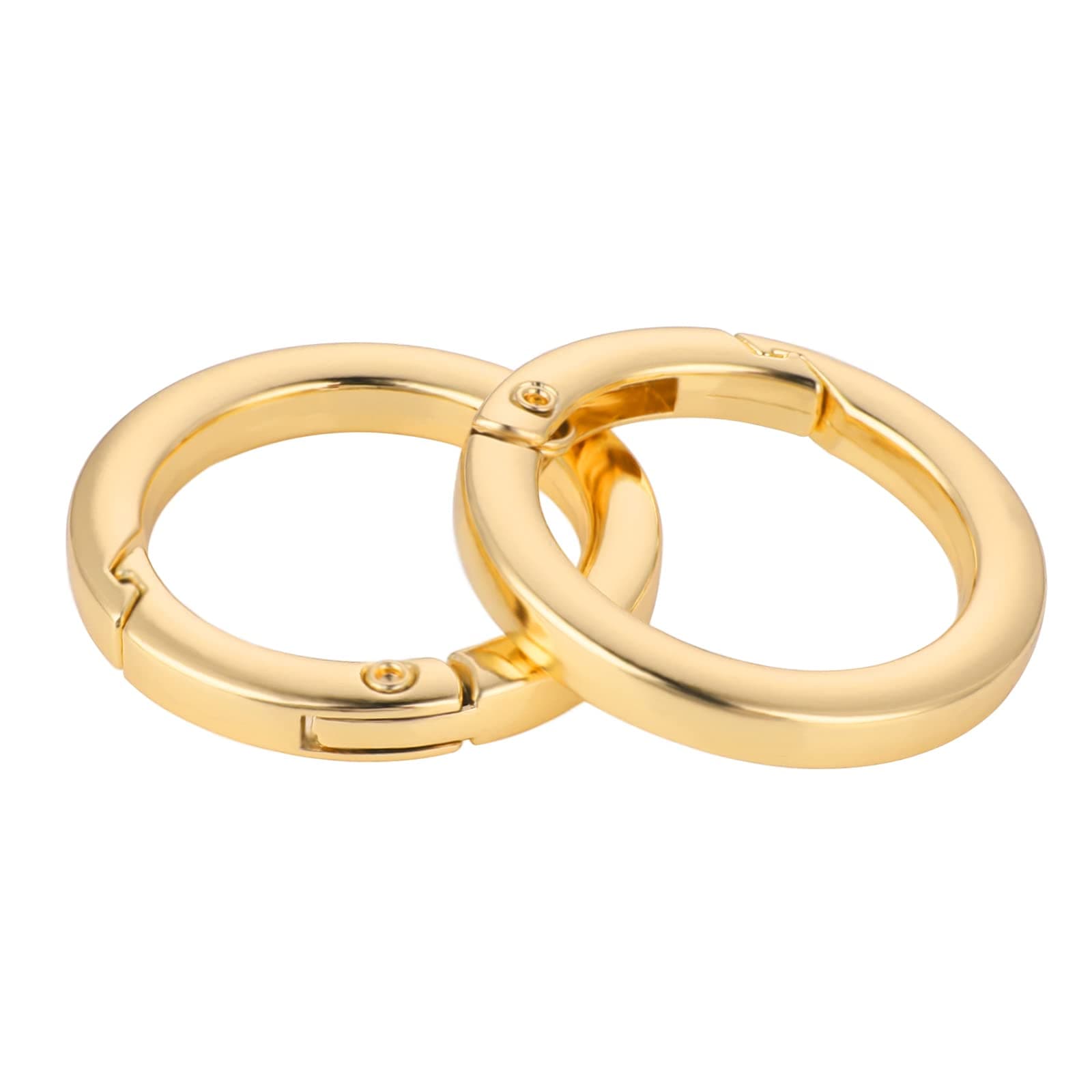 ASTER Metal Spring Snap Clip O Key Rings for Purse Strap, Gold