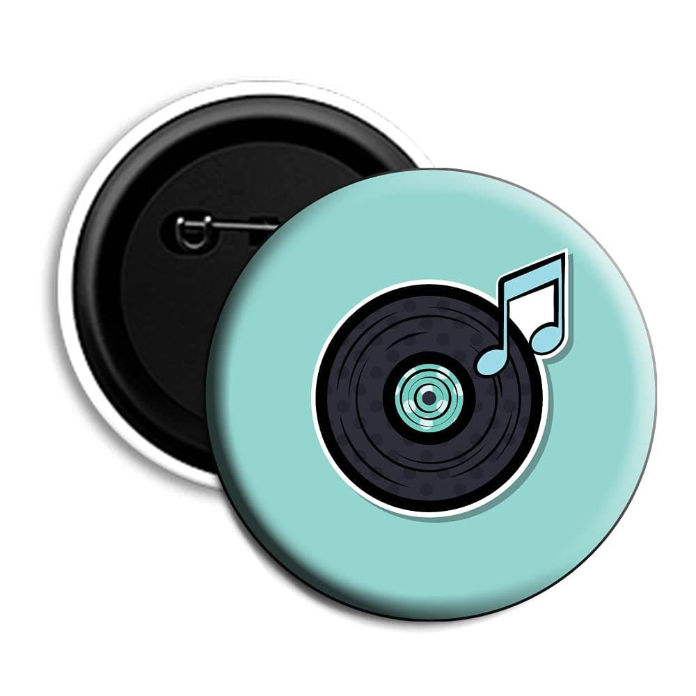 woopme Music Lover Gramophone Pin Button Badges For Kids Boys Girls Bag T shirt,Multicolored 60 mm