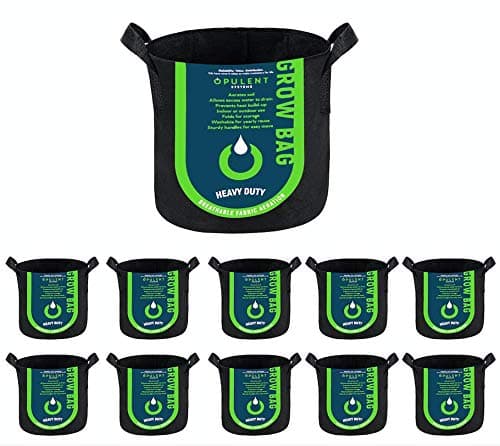 OPULENT SYSTEMS3 Gallon 10-Pack Grow Bags Heavy Duty Thickened Nonwoven Fabric Containers for Potato/Plant Growing Pots with Handles (Black)