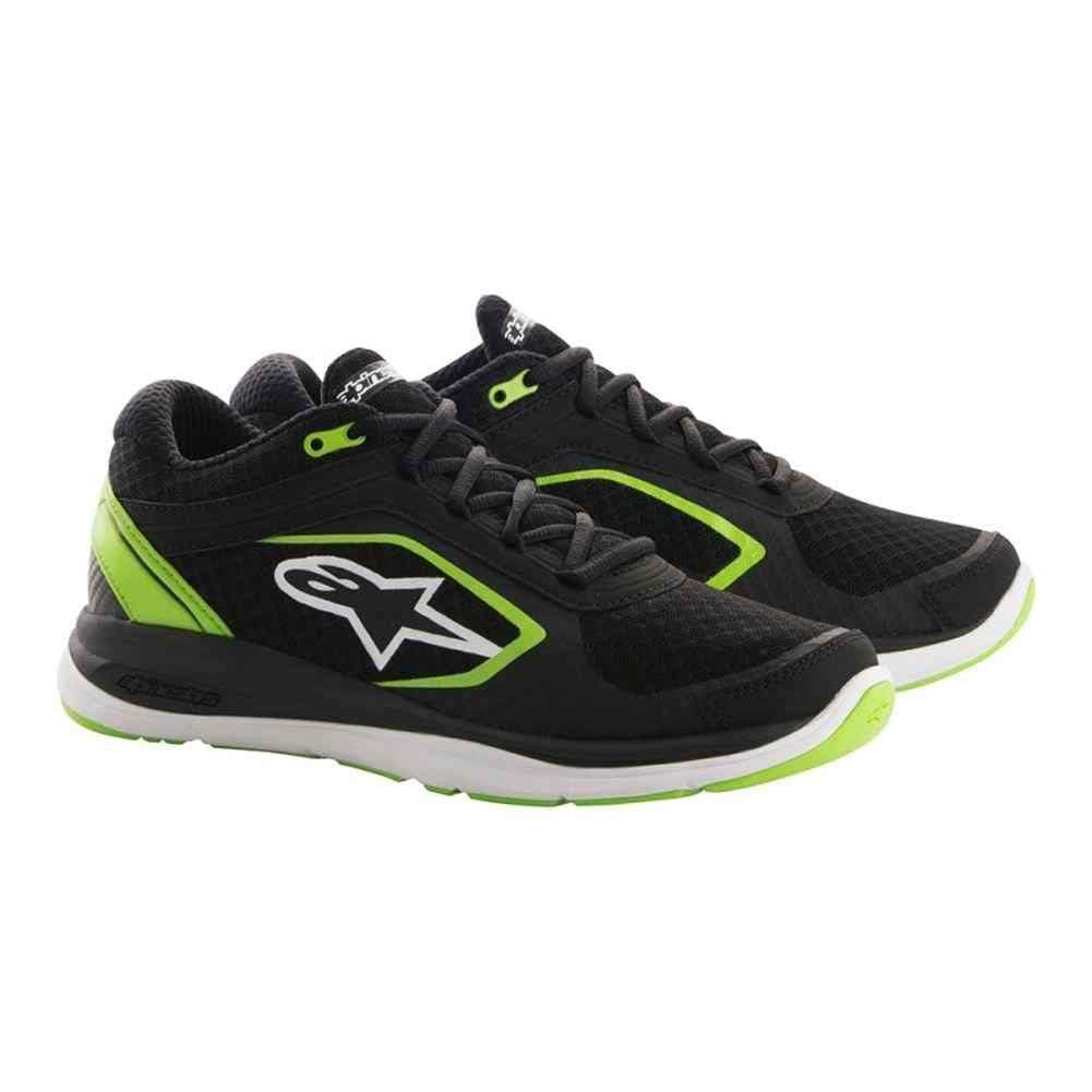 Alpinestars Alloy Sport Mens Motorcycle Riding Shoes - Black/Green - 10