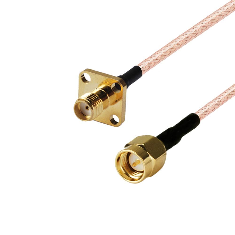 coaxial Cable SMA Female Jack to SMA Male Plug Pigtail Cable 4 Holes Flange Chassis Panel Mount RG316 /20cm WiFi Router （2 pcs） not Part of tv Cable Can't use TV