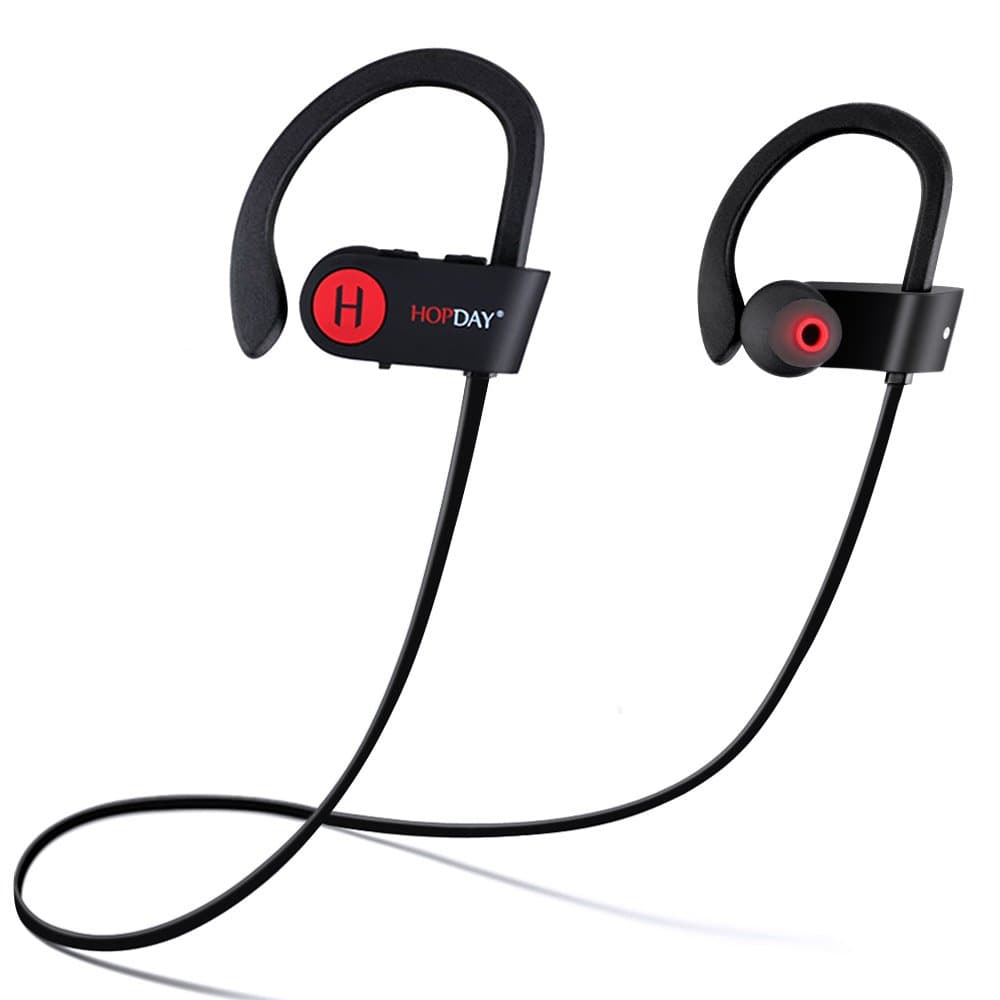 HOPDAY Wireless Sport Bluetooth Headphones In-Ear Earphones Running Headphones with Mic Stereo Sound IP68 Sweatproof Earbuds for iPhone Samsung Huawei