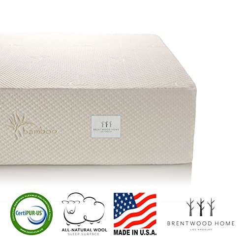 Brentwood 10" Gel Infused HD Memory Foam Mattress - 100% Made in USA - CertiPur Foam - 25-Year Warranty, Triple Layer, Natural Bamboo Cover, Olympic Queen Size 66 x 80 x 10