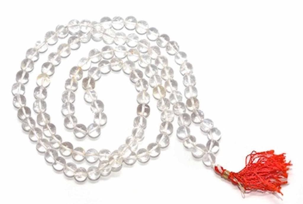 Sphatik (Quartz Crystal) Mala Rosary 108+1 Bead 7-8mm Original