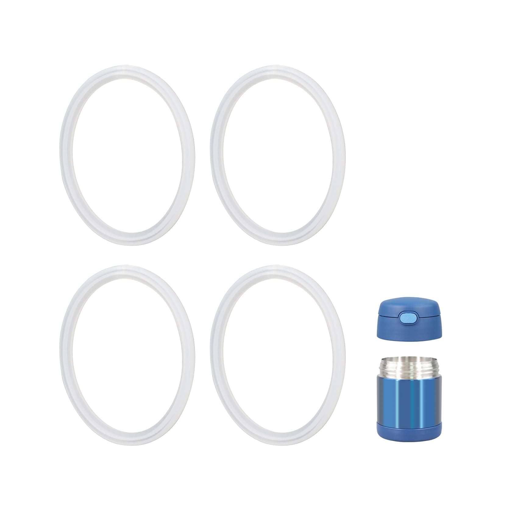 Replacement Gaskets Compatible with Thermos Funtainer 10 Oz Stainless Steel Vacuum Food Jar,Silicone Seals (Set of 4)