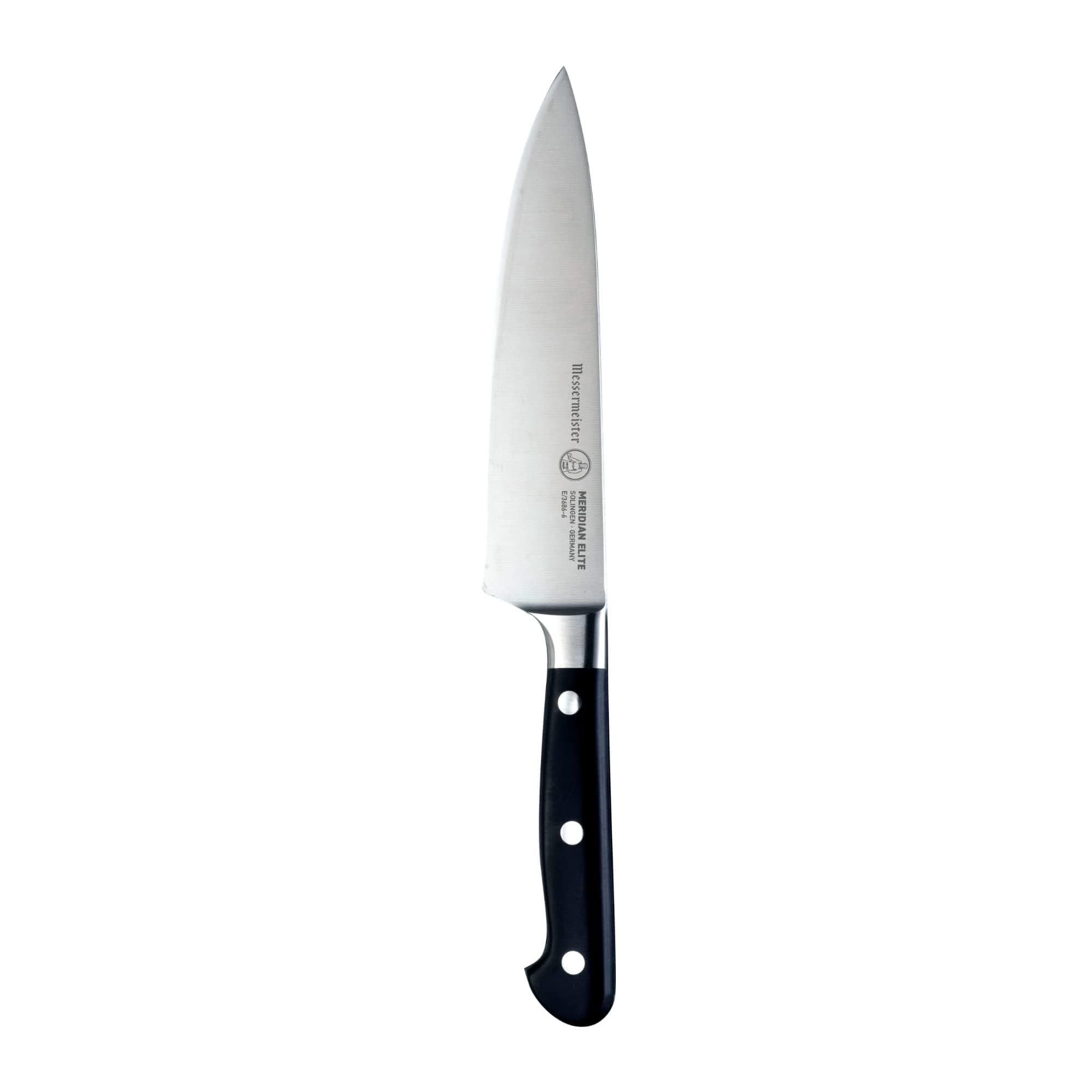 Meridian Elite 6” Traditional Chef’s Knife - Fine German Steel Alloy Blade - Rust Resistant & Easy to Maintain