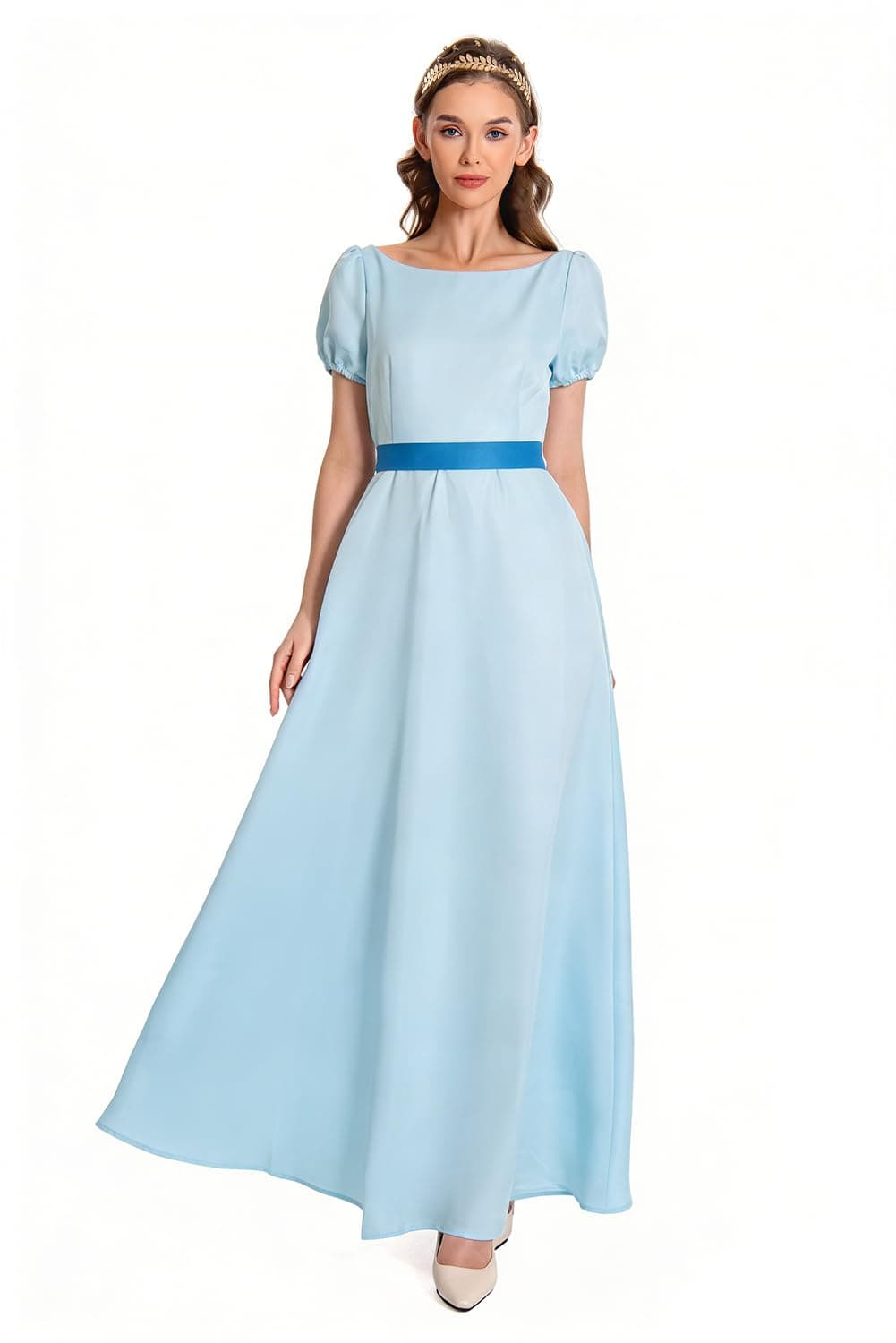 Wendy Cosplay Dress Costume Halloween Princess Fancy Maxi Blue Dress for Women