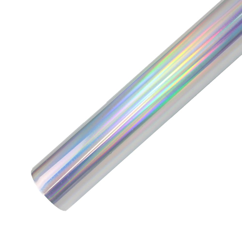 Holographic Heat Transfer Vinyl Opal HTV Roll for T-Shirts 12 Inches x 3 Feet (Silver)