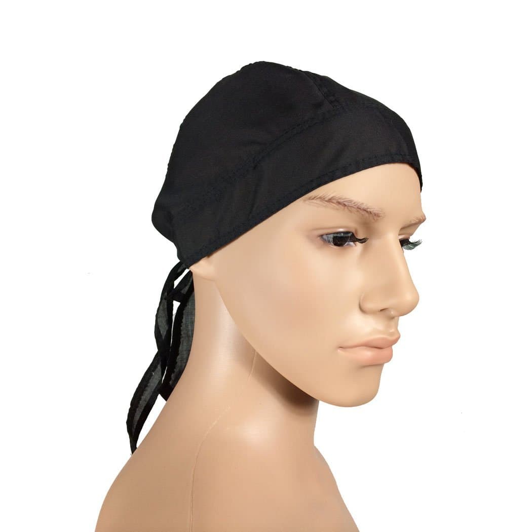 OWM Bandana Cap Solid Black Headband Wraps