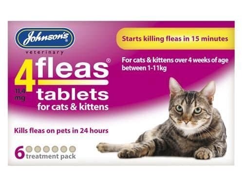 (2 Pack) Johnsons Vet - 4 Fleas Cat Flea Tablets - 6 Tab