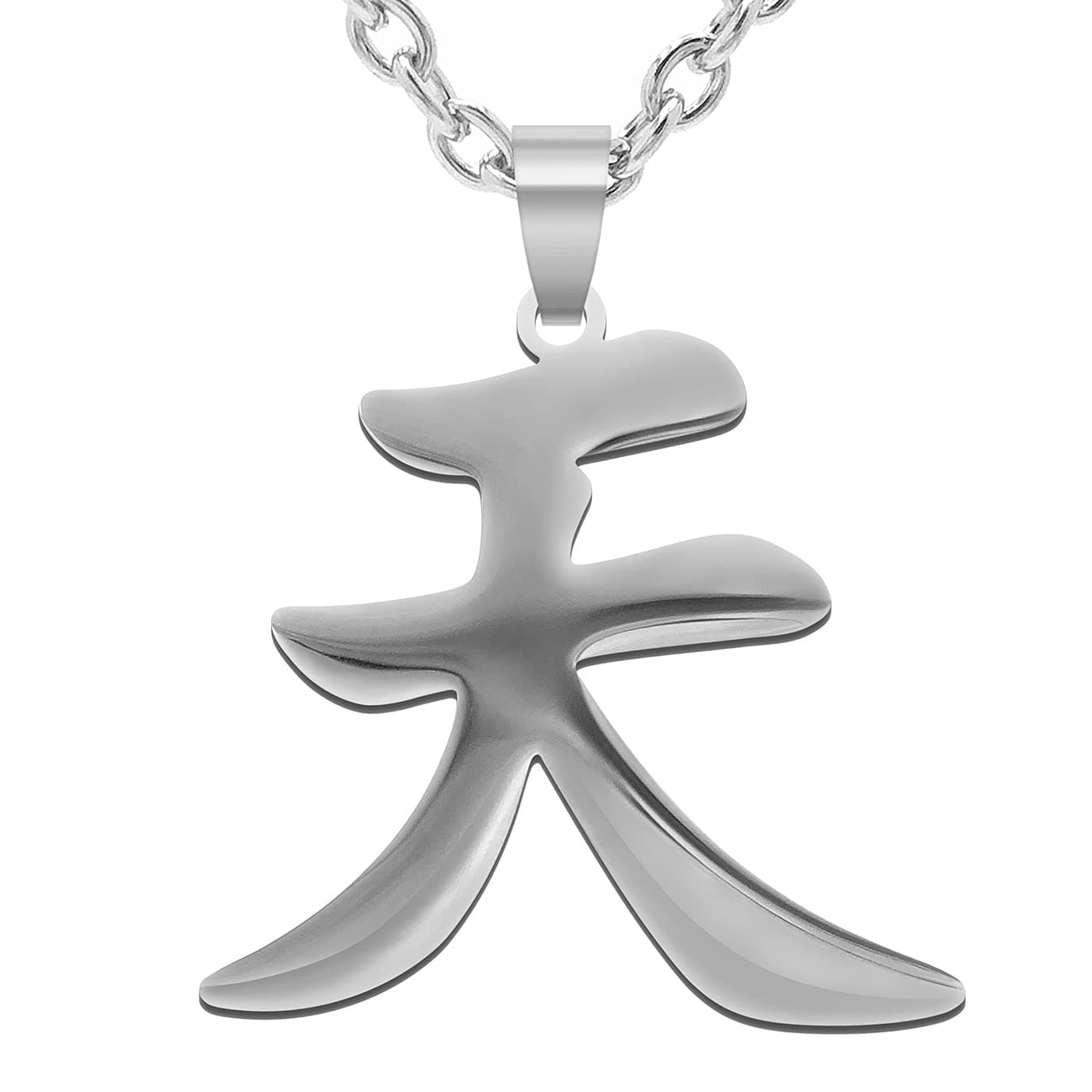 Reod&DvosWchama Heaven/Sky Kanji Necklace Japanese Stainless Steel Pendant Chain Necklaces for Men Women
