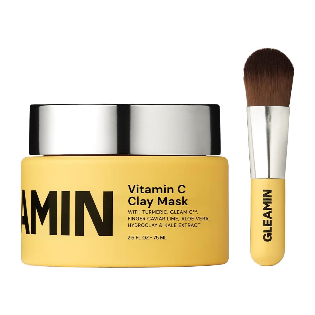 Vitamin C Clay Mask for Dark Spots - Brightening Clay Face Mask with Turmeric, Deep Cleansing & Pore Refining Treatment, Helps Improve Uneven Tone & Post-Blemish Texture, 2.5 oz Up to 20 Uses