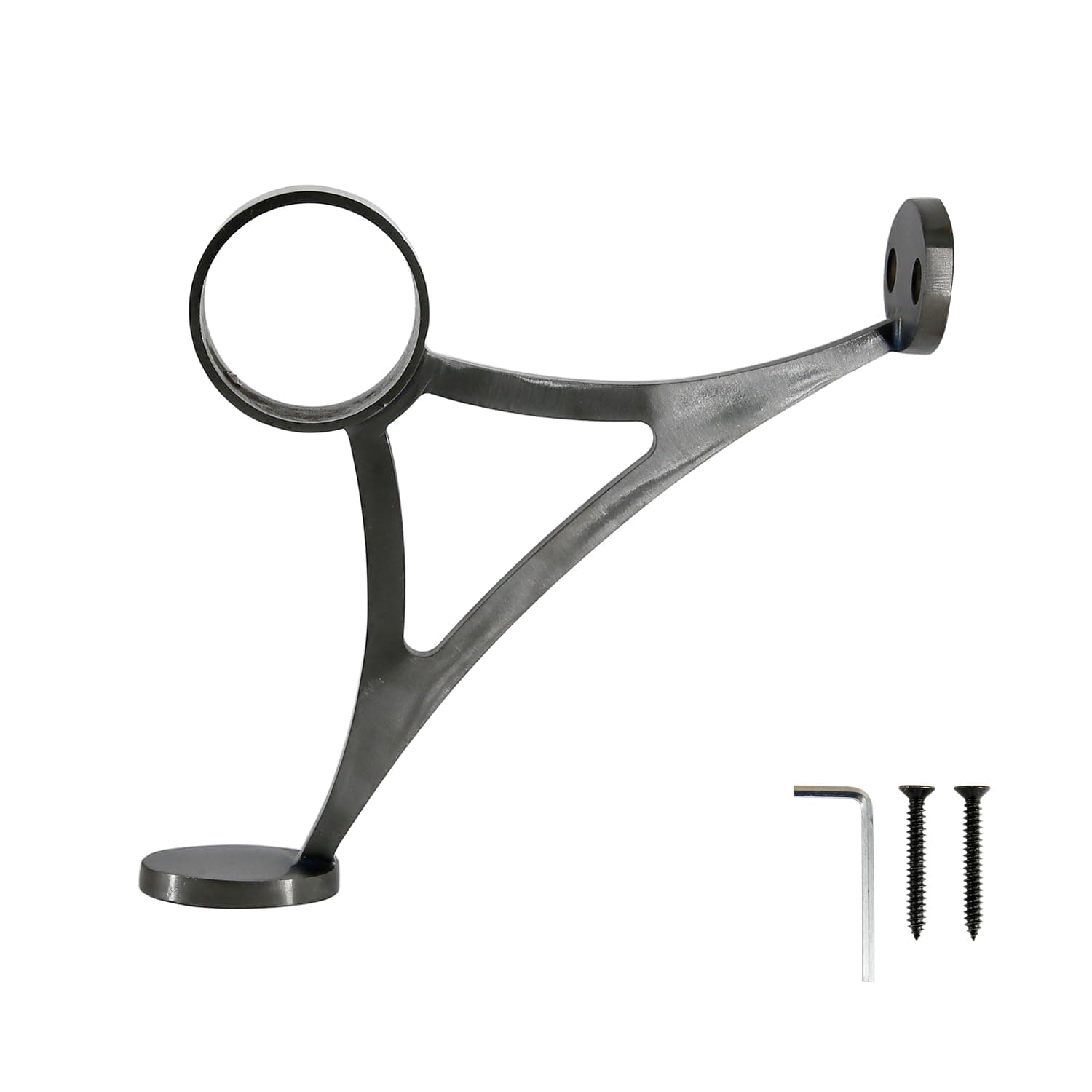 Stainless Steel 316 Grade Bar & Floor Mount Combination Foot Rail Bracket for 2" OD Bar Foot Rail Tubing, Dark Gray Finish