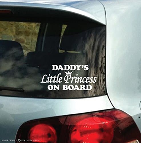 STICKTAK STICKERS Daddy's Little Princes on Board Car Vinyl Decal Bumper Sticker - 1pc - ST1135 - AUSTRALIAN MADE - GENUINE HANDMADE PRODUCT IS SOLD ONLY BY STICKTAK STICKERS STORE
