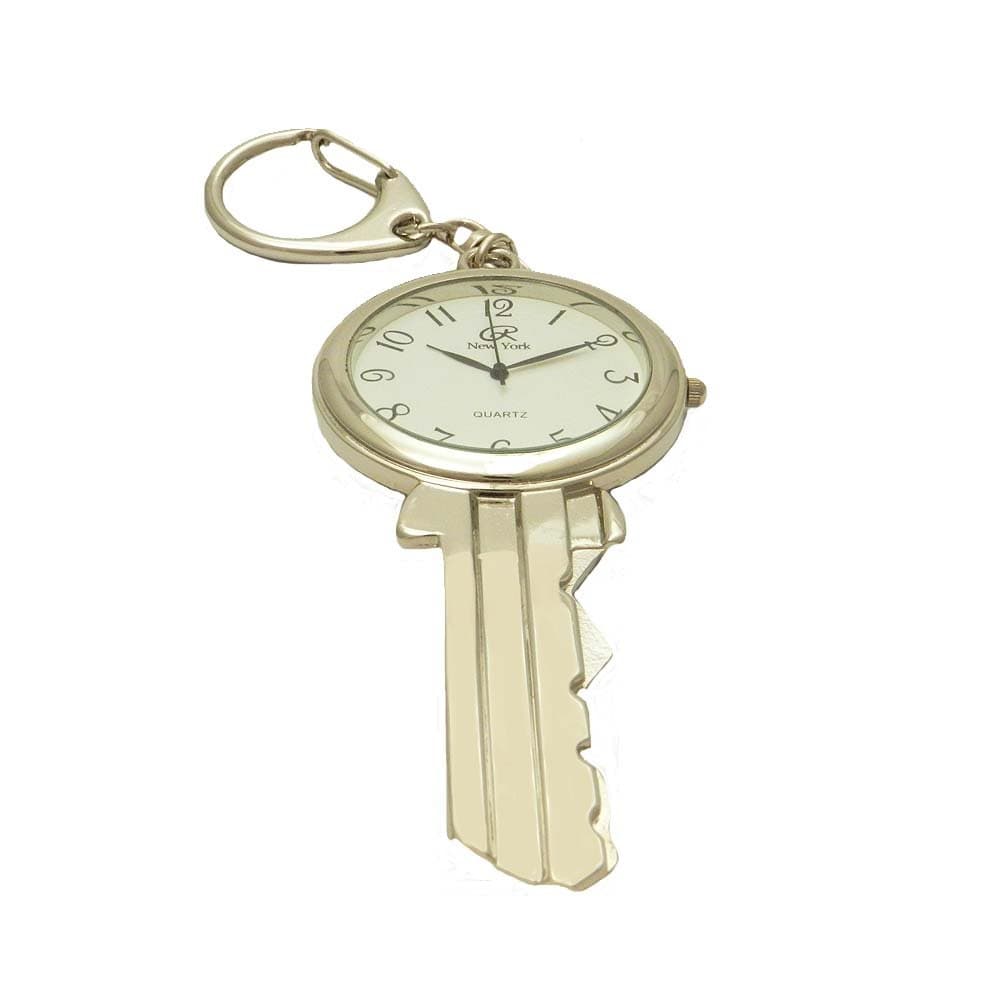 Stainless Steel Large Key Big Sharp Numbers Lobster Claw Clasp Stylish New York Keychain Pocket Watch